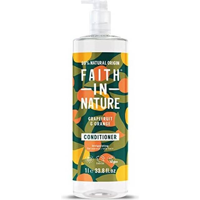 1L Natural Grapefruit & Orange Conditioner, Invigorating, Vegan & Cruelty Free, No SLS or Parabens, For Normal to Oily Hair