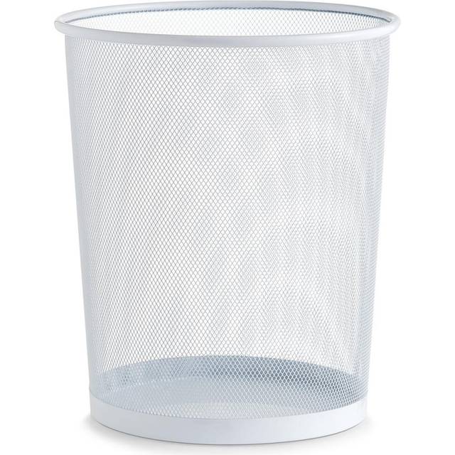 Trash can recycling bin, round, white