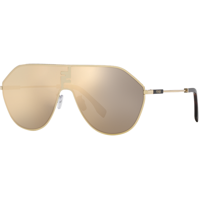 Fendi, Sunglasses, unisex, Yellow, 65 MM, Geometric Glamour Sunglasses with Gold Accents