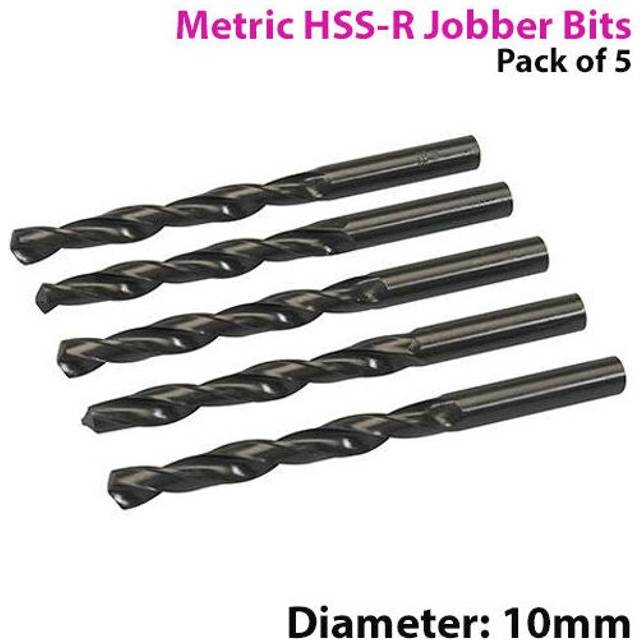 QTY 5 10mm High Speed Steel Jobber Drill Bits 118 Cutting Tip Metal & Wood