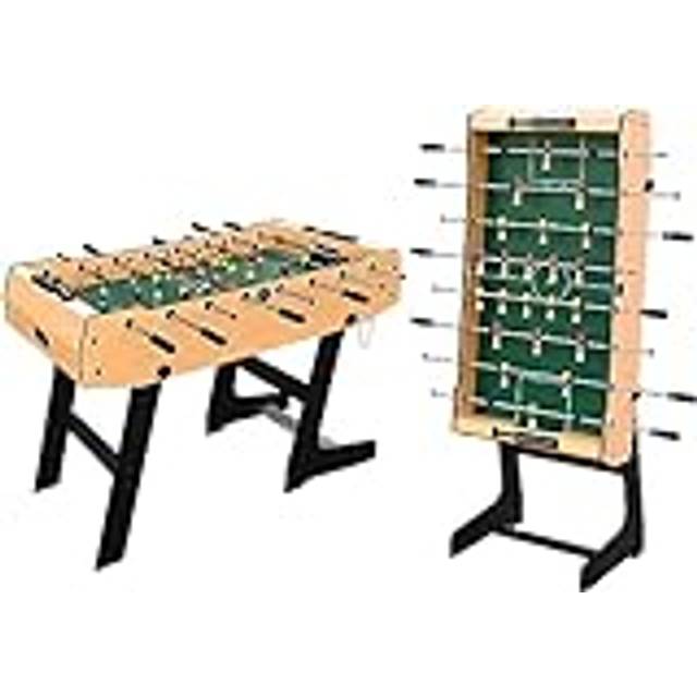 SHEIN HLC 4FT Folding Football Table Foosball Soccer Indoor Game Table With Retractable Pole Kids Family Play Sports Fun
