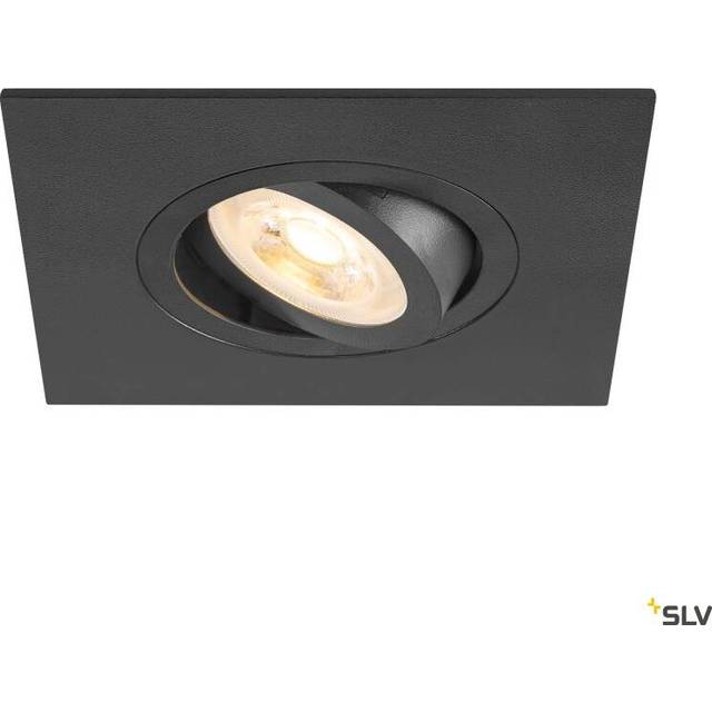SLV New Tria 75 Xl Recessed Ceiling Light Square GU10 Black