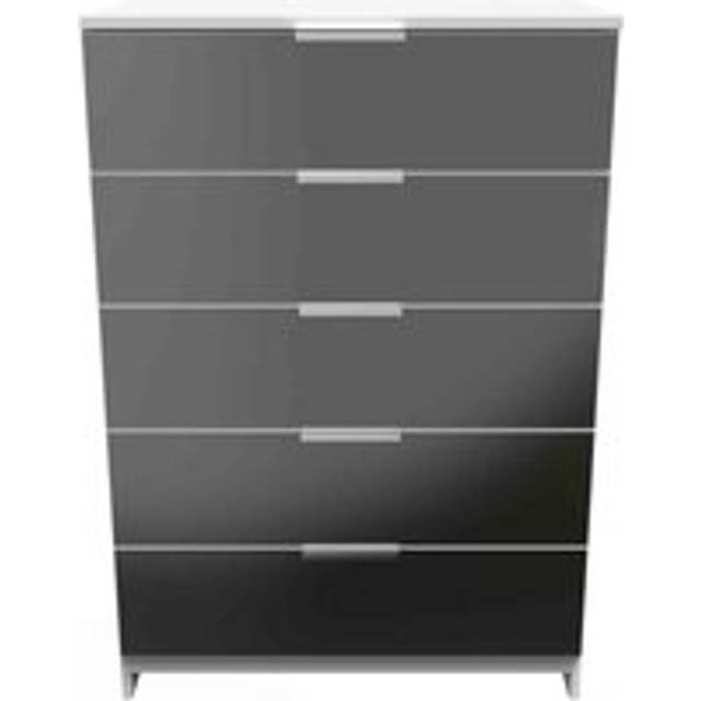 Welcome Furniture Ready Assembled Plymouth 5 Drawer Chest In Black & White, Black