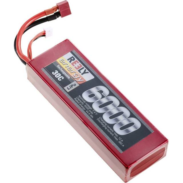 Reely RC Batteripack (LiPo) 7.4 V 6000 mAh Antal celler: 2 30 C Hardcase T-kontaktsystem