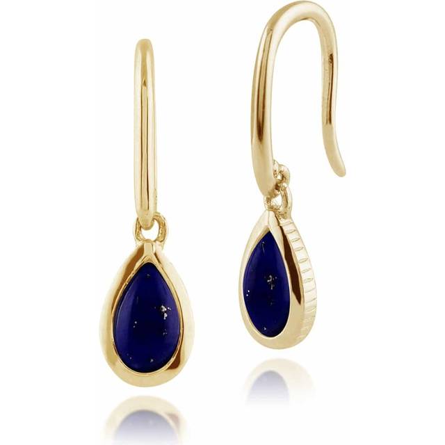 Classic Pear Lapis Lazuli Drop Earrings in 9ct Yellow Gold