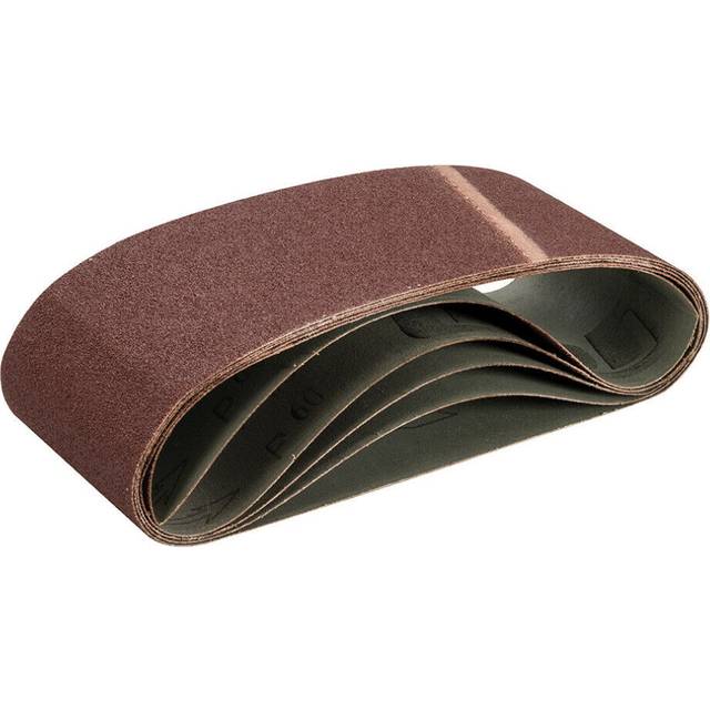 5 PACK Premium 100mm x 610mm 60 Grit Sanding Belts Aluminium Oxide Cloth Backed