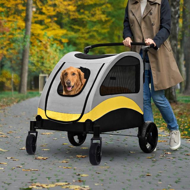 Folding Dog Travel Trolley Large Pet Carrier Cat And Dog Jogger