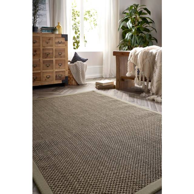 Origins Sisal Rug Sage Green with Sage Green Border 200x290, Green
