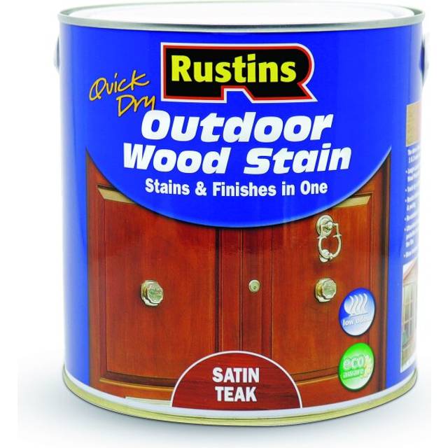 Rustins Quick Dry Outdoor Wood Stain Satin - 2.5ltr Teak