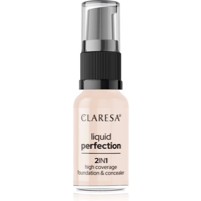 Claresa Claresa Liquid Perfection 2in1 Foundation med fuld dækning Skygge 101 Light 18 g