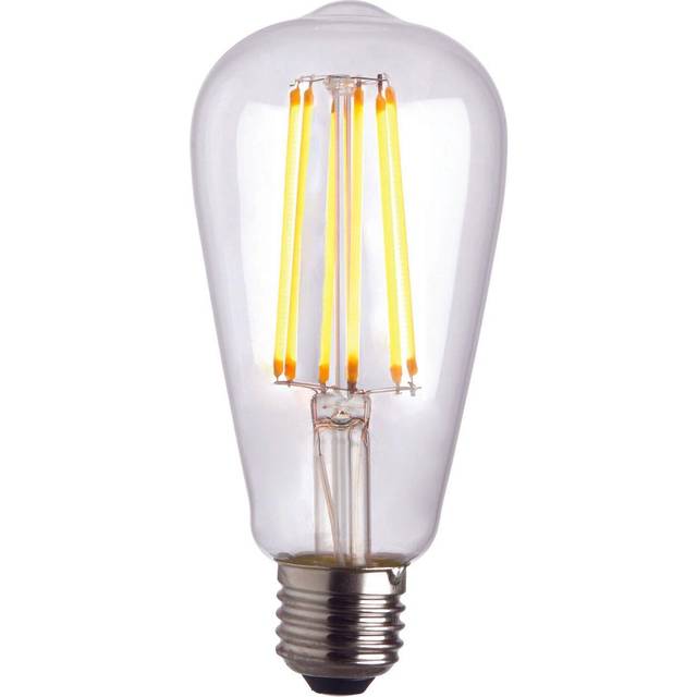 Vintage Style LED Filament Bulb - Pear Shaped E27 Lamp - Clear Glass - Dimmable - One Size