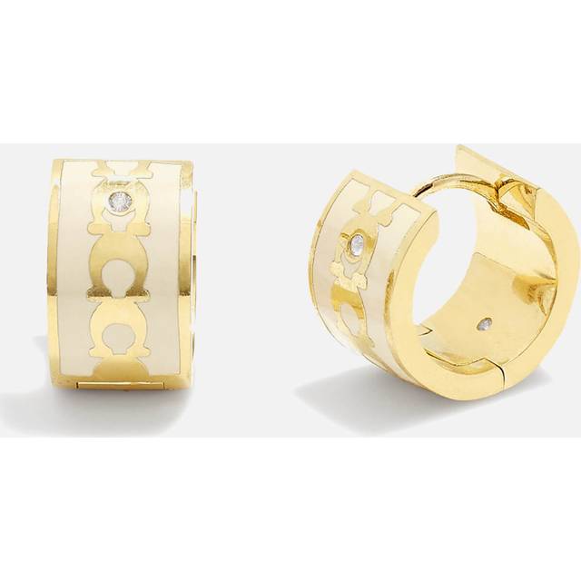 Coach C Huggie Gold-Tone Earrings