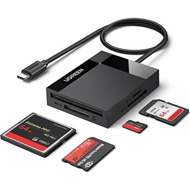 SD Card Reader, 4-IN-1 USB C to SD CF TF MS Card Adapter, 5Gbps High-Speed Camera Memory Cards Reader,4 Cards Reading