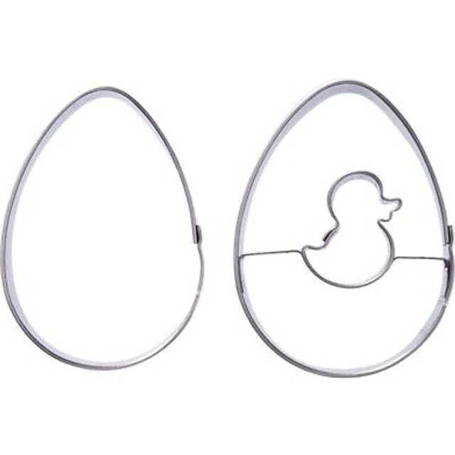 Set of 2 egg-shaped cake tins in stainless steel