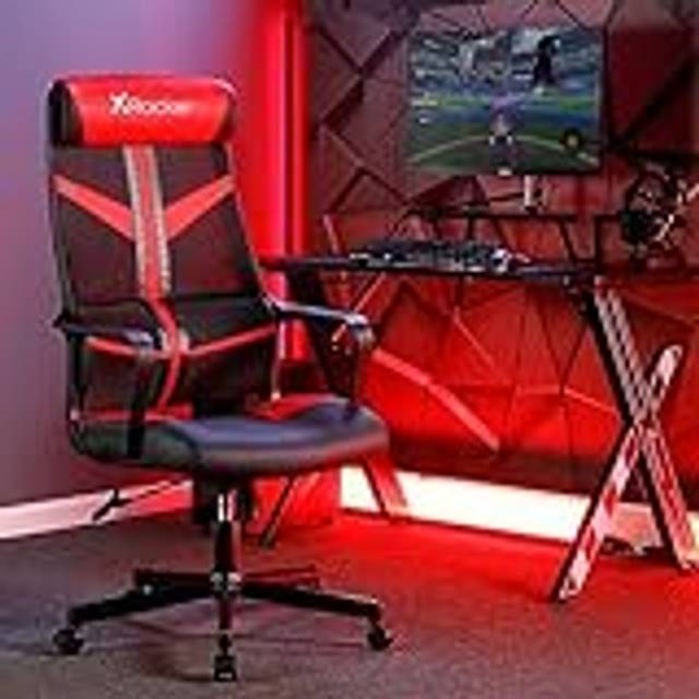 X Rocker Helix Ergonomic Mesh Office Chair - Red, Red