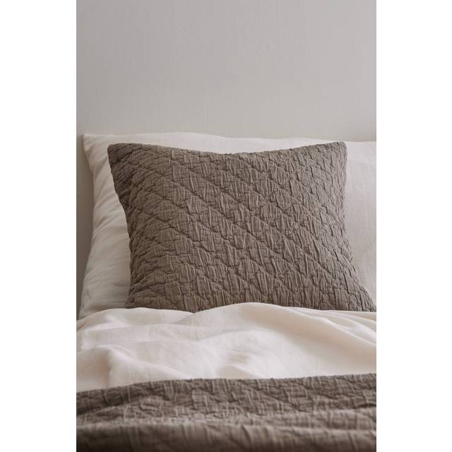 Ellos Home - Kuddfodral Thelma Check i bomull, 50x50 cm - Brun