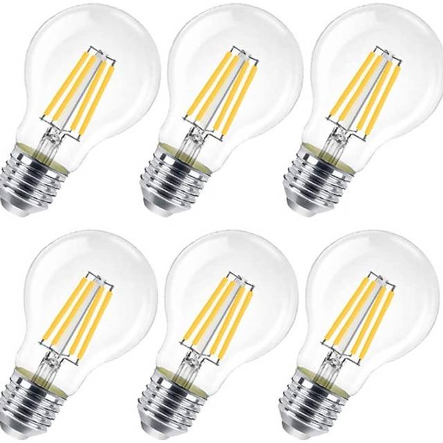 Extrastar 8W Led Filament Light Bulb B22, 2700K, Pack Of 6, White