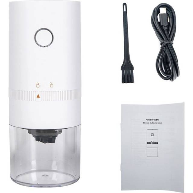 Mini Electric Coffee Bean Grinder USB Type-C Charging Espresso Spice Mill Kitchen Accessories