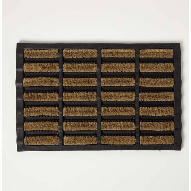 Homescapes Heavy Duty Rubber & Coir Doormat Scraper 60 x 40 cm - Brown