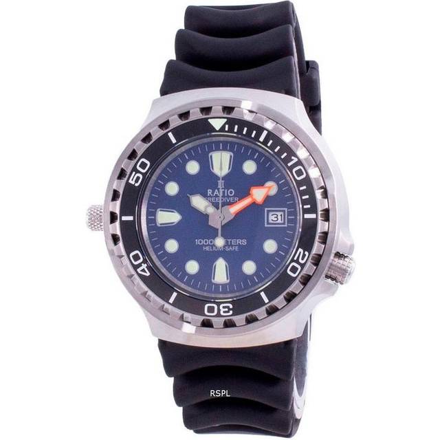 Ratio 2nd Generation Free Diver Helium-Safe Quartz 1038EF102V-BLU-V02 1000M Men's Watch