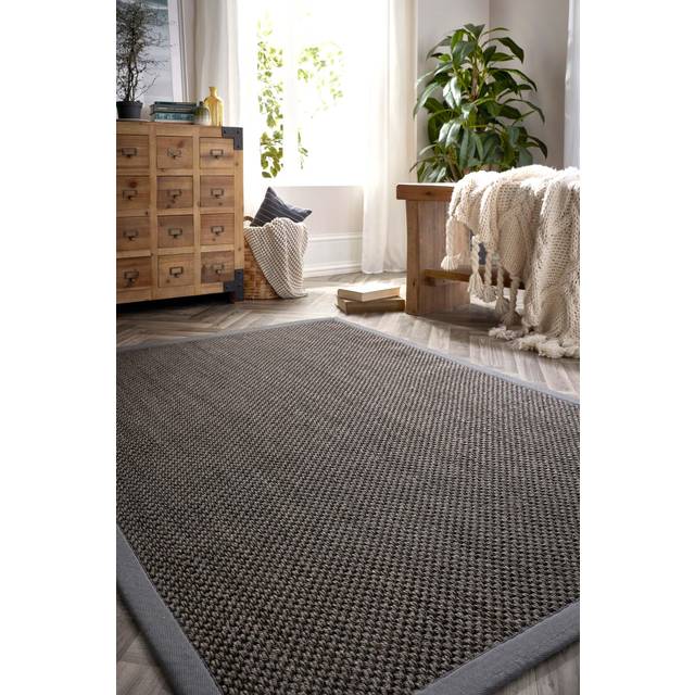 Origins Sisal Rug Dark Grey with Grey Border 120x170, Grey
