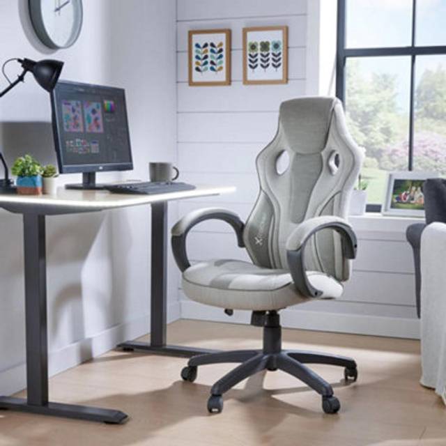 Maverick PC Office Gaming Chair, Ergonomic Computer Desk Chair - Grey - One Size