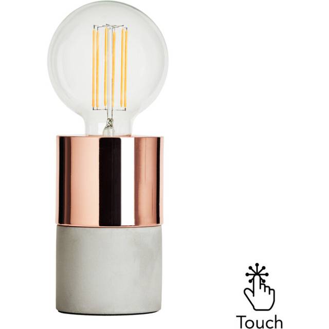 Litecraft Concrete Table Lamp With Touch Sensitive Base - Copper