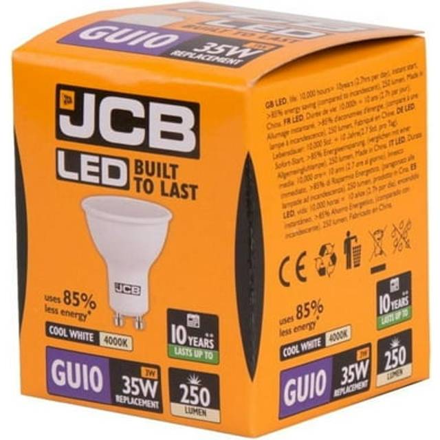 JCB LED GU10 3w Glödlampslock 250lm 4000k Cool White One Size vit