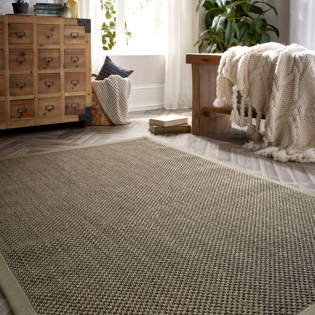 Origins Sisal Rug Sage Green with Sage Green Border 120x170, Green