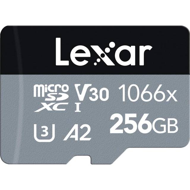 Lexar Professional 1066x 256GB microSDXC UHS-I Card w/ SD Adapter SILVER Series, Up To 160MB/s Read (LMS1066256G-BNAAG)