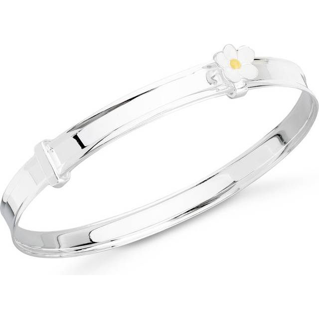 John Greed Signature Children's Silver Daisy Solid Expanding Bangle For Women - silver