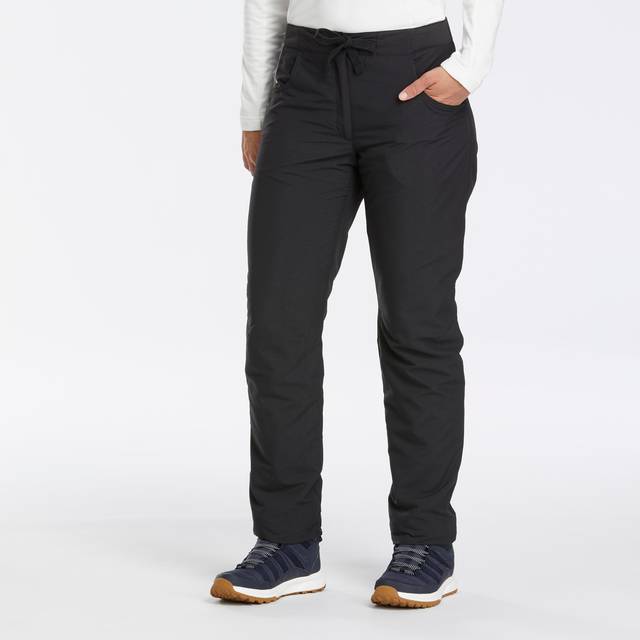 Women’s Warm Water-repellent Hiking Trousers Nh100 - Black - Smoked Black