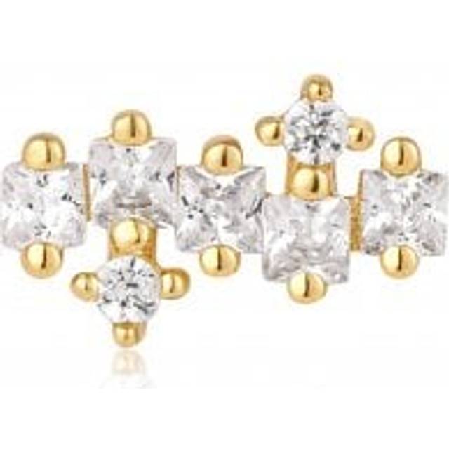 Gold Sparkle Cluster Climber Barbell Single Earring E047-12G