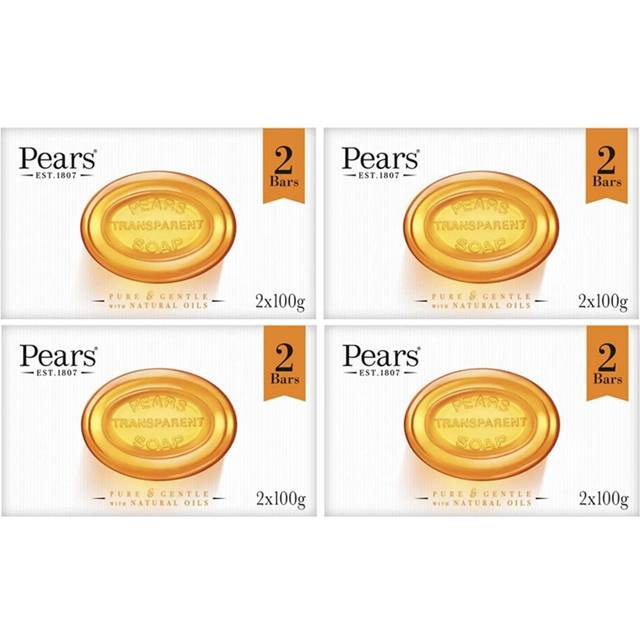 Pears Transparent Soap 2x100g, 4 pack (8 bars)