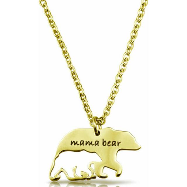 Mama Bear Charm Necklace - Gold