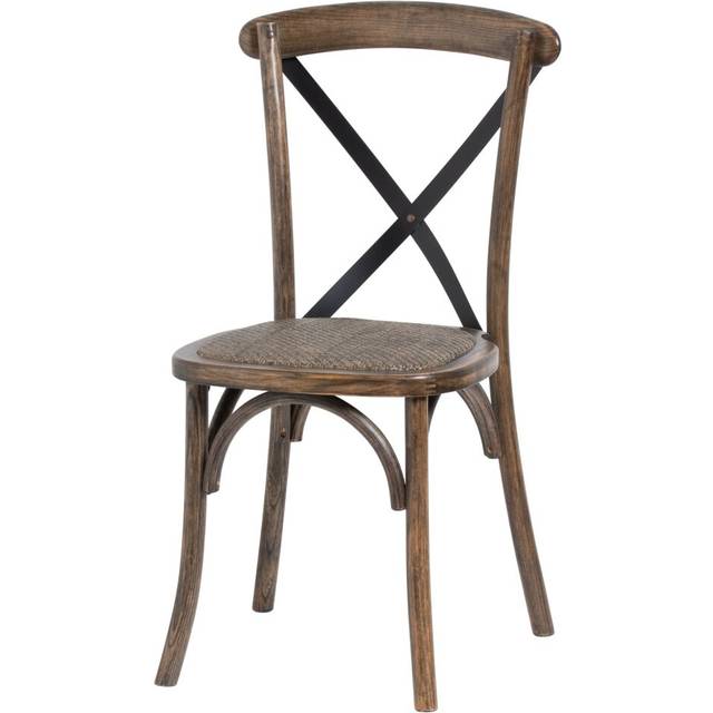Cross Back Dining Chair - Oak - L41 x W42 x H88 cm - Brown