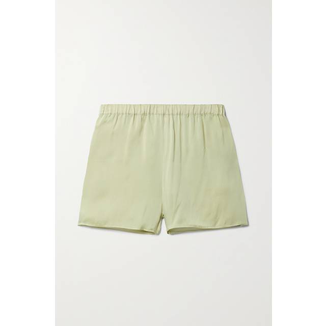 Skin - Trista washed stretch-silk shorts - Green - 4