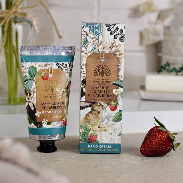 English Soap Company Jasmine & Wild Strawberry Scented Hand Cream Tube 75ml