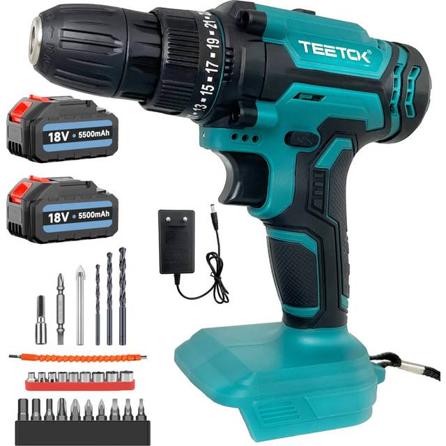 Cordless Combi Drill Electric Driver Screwdriver Set+Case+2x3.0A Battery-Makita Compatible