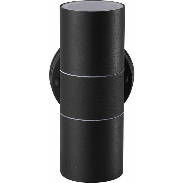 ExtraStar Black Stainless Steel Double Wall Light - 16.8 x 8.5 x 11.5cm