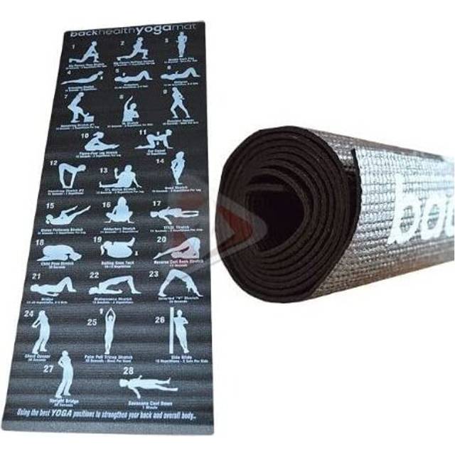 New Yoga Exercise Fitness Workout Pilates Mat With 28 Best Yoga Positions Non Slip Bottom By ZONNIX UK LTD