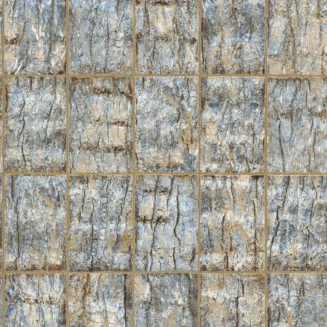Erismann Paradisio Wood Block Pattern Wallpaper Square Faux Effect Bark Glitter 6304-08