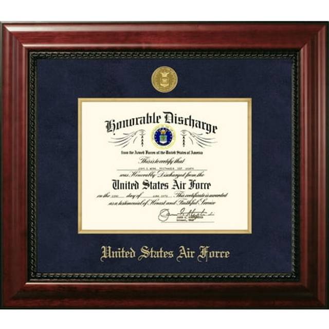 Campus Images AFDEXGF001 8.5 x 11 in. Patriot Frames Air Force Discharge Executive Mahogany Frame with Gold Medallion & gold Filet