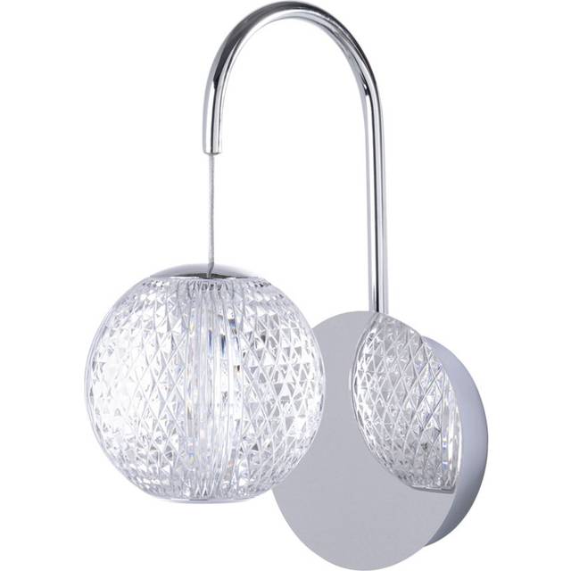 Visconte Tutti Wall Light With Cut Glass Ball Shade - Polished Chrome