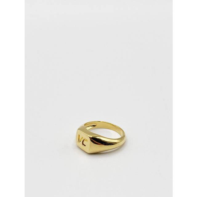SVNX Womens GOLD VC ENGRAVED SIGNET RING Gold Plated - Size M