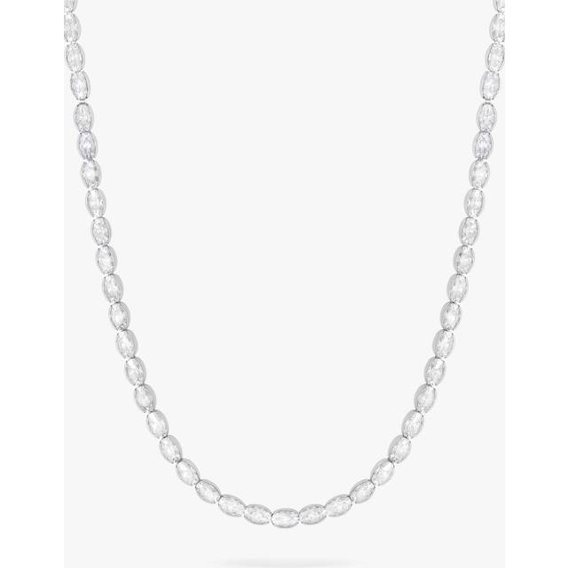 Jon Richard Jon Richard Rhodium Plated And Cubic Zirconia Tennis Necklace - Gift Boxed