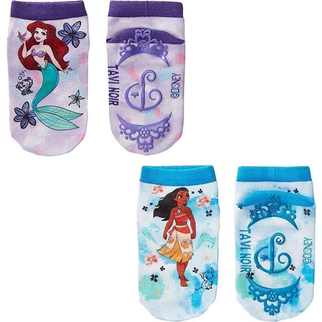 (M, Purple/Blue) Tavi Noir Childrens/Kids Tiny Soles Princess Disney Ankle Socks (Pack of 2)