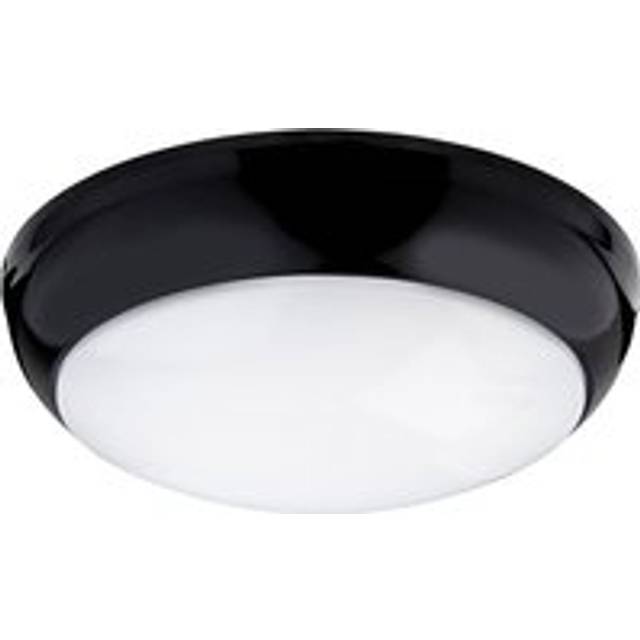 Firstlight Regis Modern Style LED Flush Ceiling Light 8W Cool White in Black and Opal