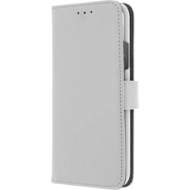 Insmat Exclusive Flip Case - Vikbart fodral för mobiltelefon - genuint läder, polyuretan, polykarbonat - vit