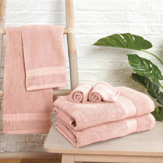 Brentfords 100% Cotton 4 Pack Face Cloths - Blush Pink